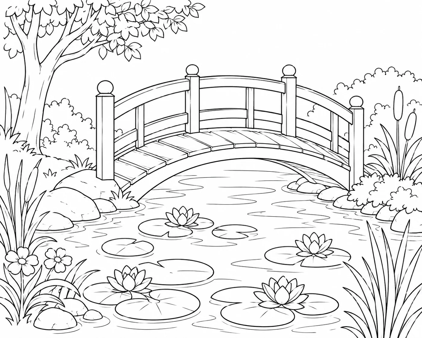 Garden Arch Bridge Coloring Page