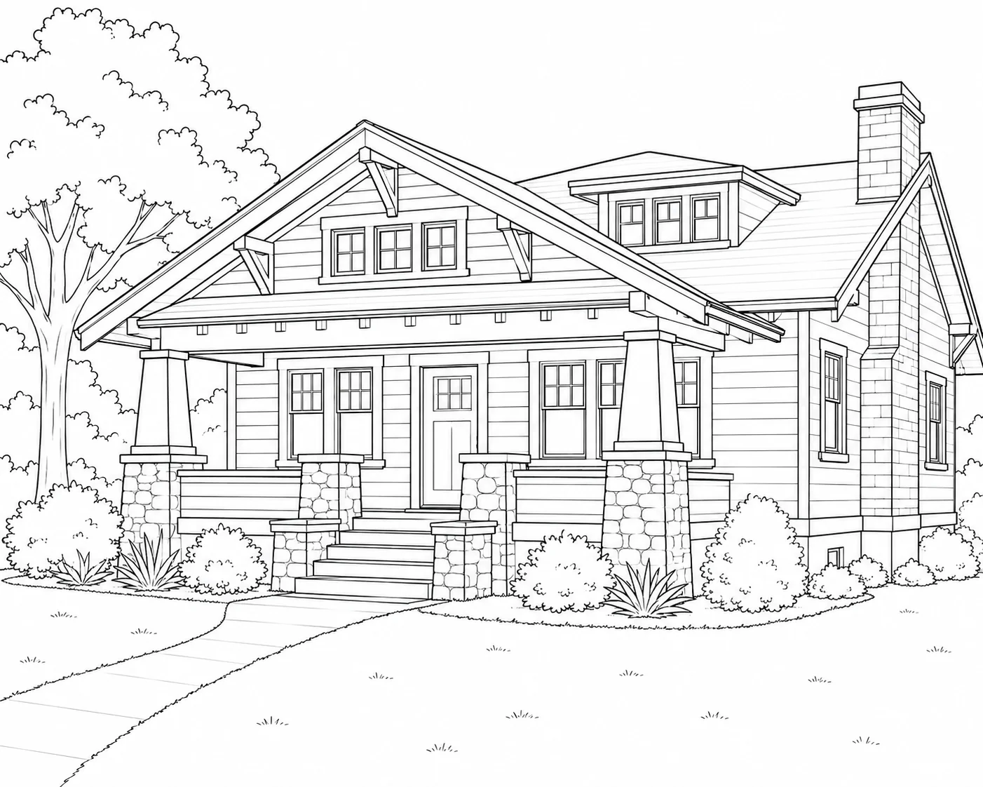 Garden Cottage Scene 242 Coloring Page