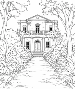 Garden Path Mansion Coloring Page