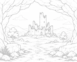 Hidden Japanese Garden Bridge Coloring Page