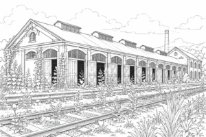 Long Veranda House Coloring Page