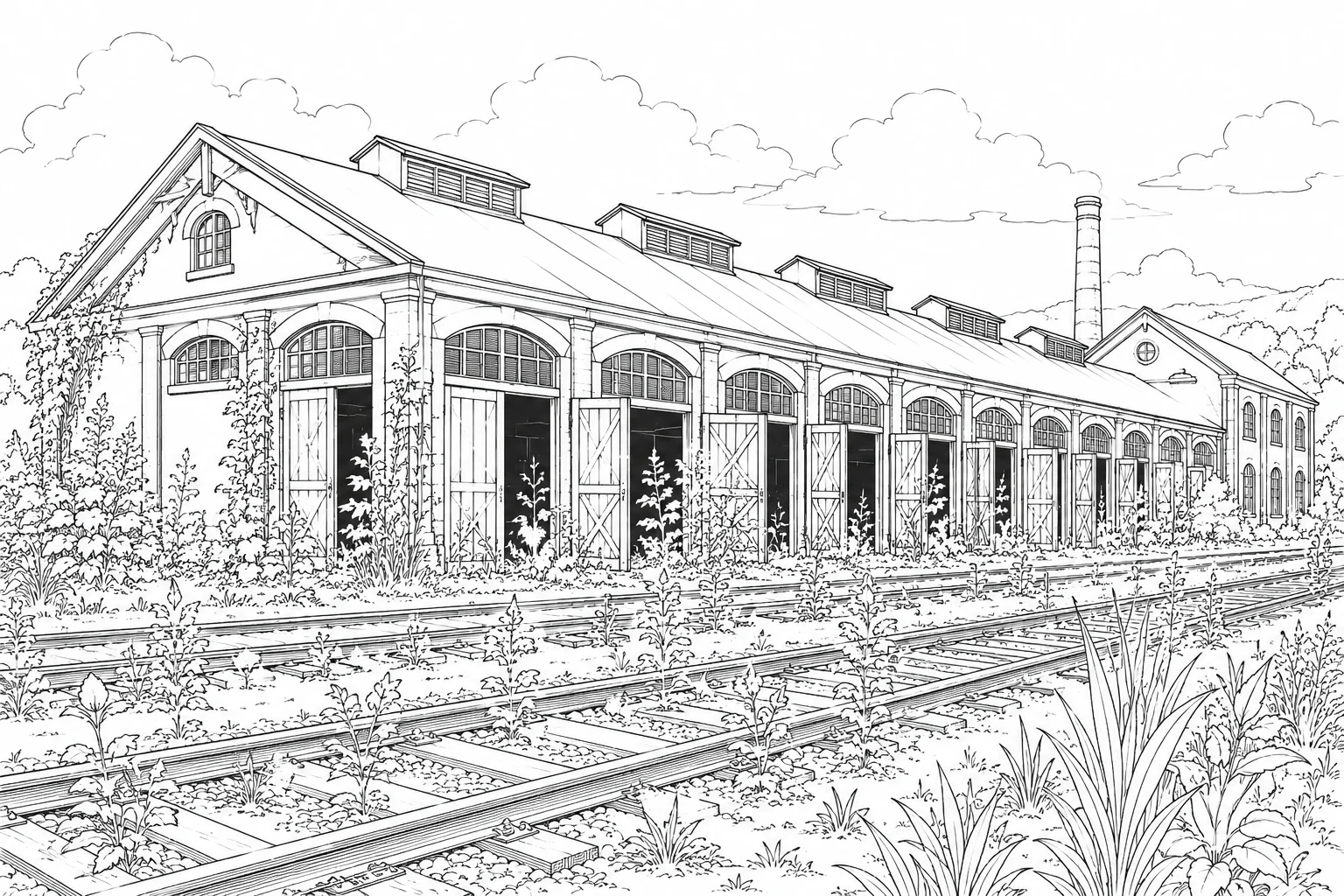 Long Veranda House Coloring Page
