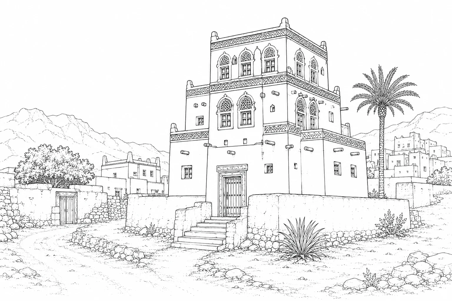 Modern Porch House Scene 460 Coloring Page