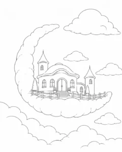 Mountain Ancient Ruins Coloring Page