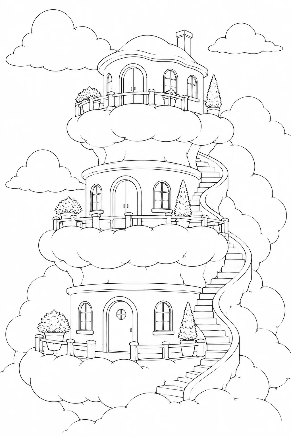 Peaceful Ancient Ruins Coloring Page
