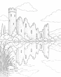 Remote Ancient Ruins Coloring Page