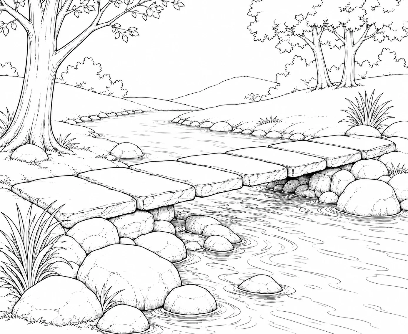 Stepping Stones Creek Coloring Page