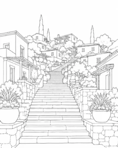 Sunny Canyon House Coloring Page