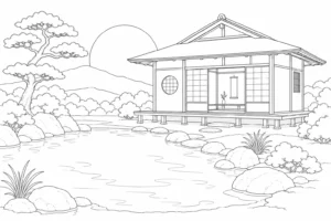 Tiny Crystal Cave House Coloring Page
