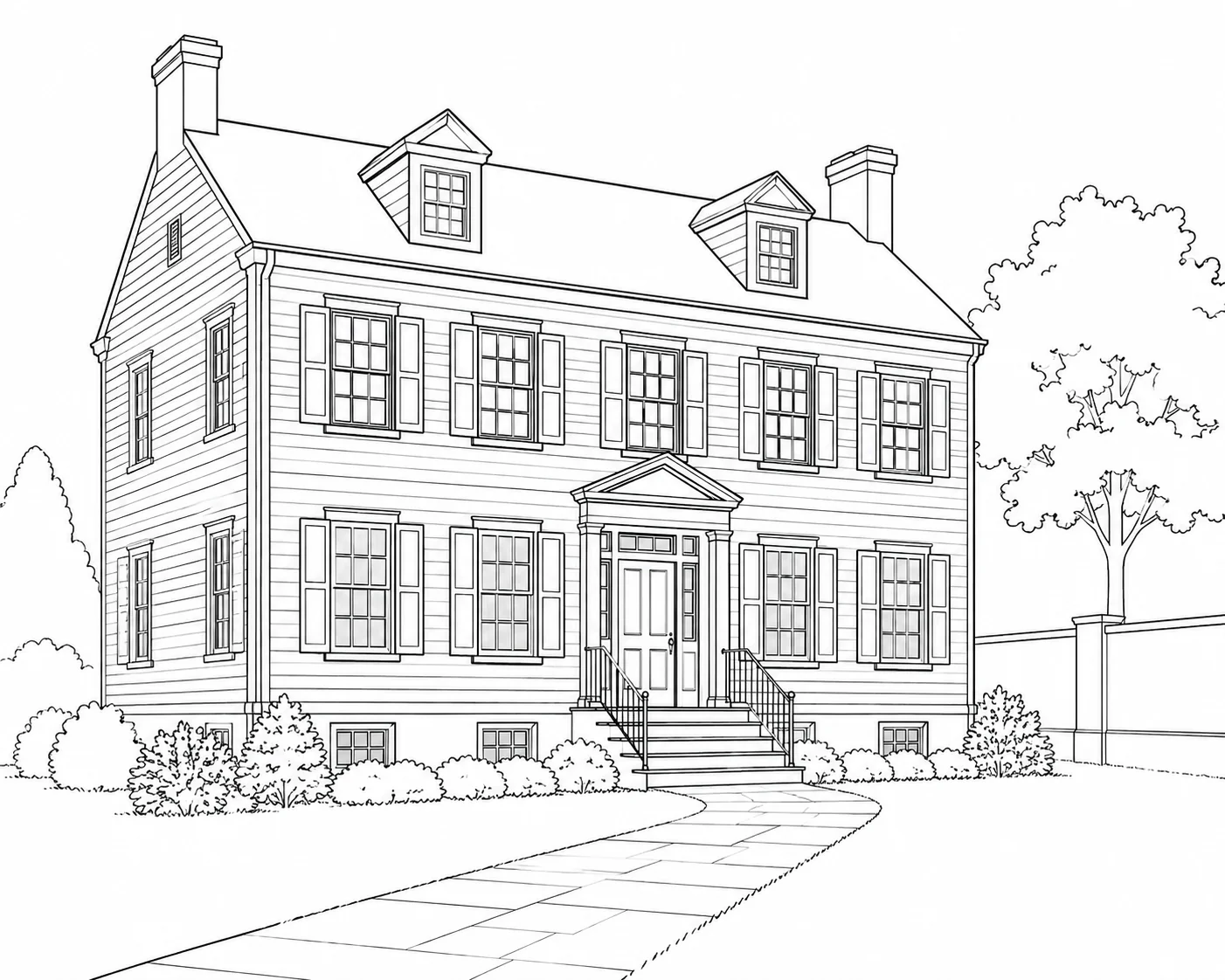 Tropical Bungalow Scene 525 Coloring Page