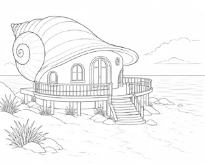 Winding Path Pirate Island Cabin Coloring Page
