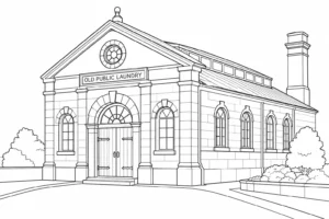 Ancient Archway Scene Coloring Page Set 6