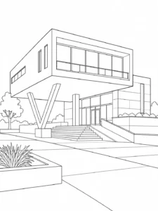 Angular Architecture Scene Coloring Page Set 3