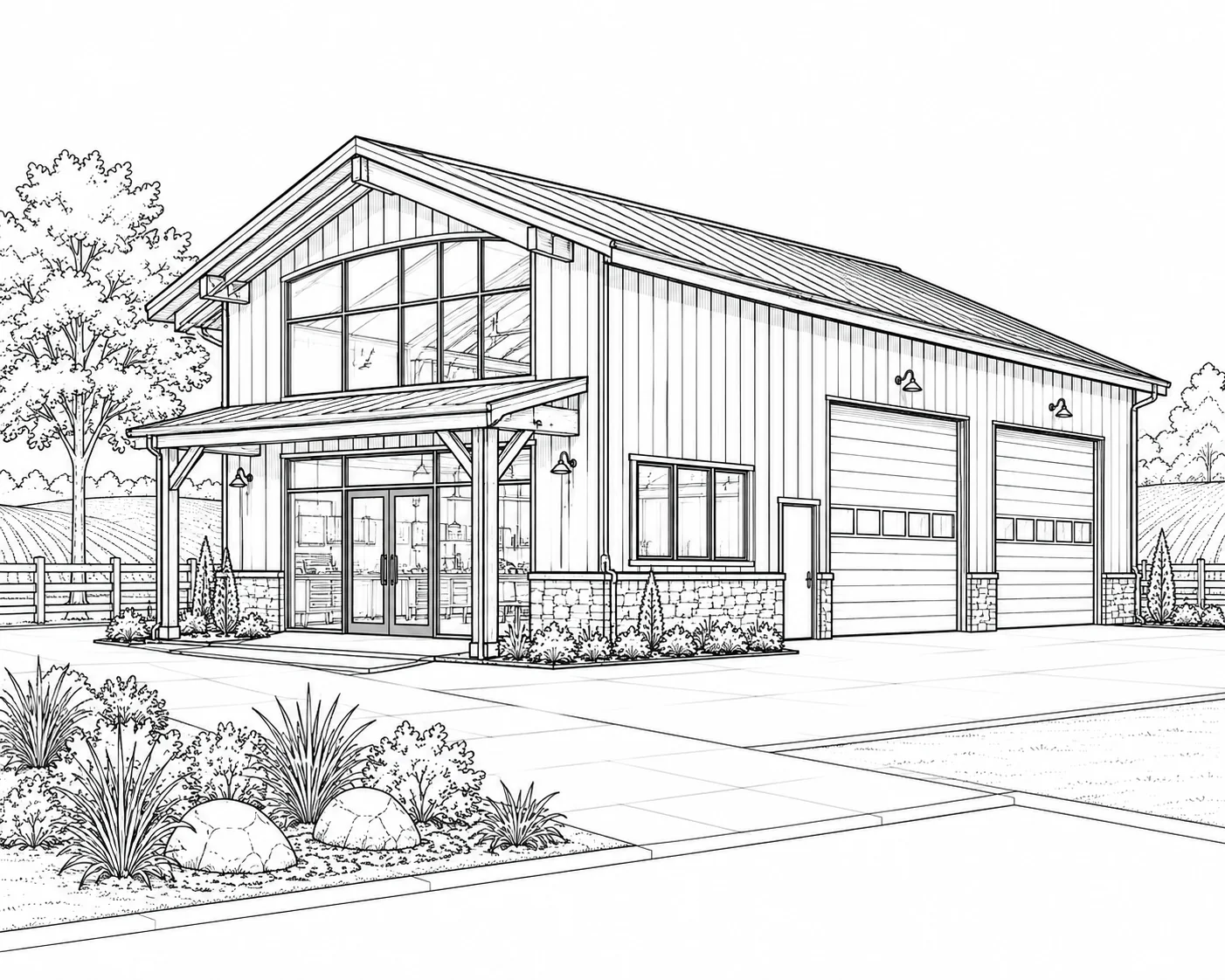 Angular Architecture Scene Coloring Page Set 5