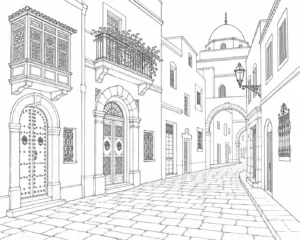 Architecture Street View Scene 2026080120260801023152-r2-015 Coloring Page
