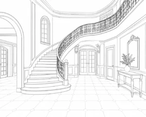 Art Studio Interior Scene Coloring Page