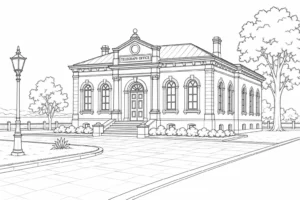 Classical Architecture Scene Coloring Page Set 3