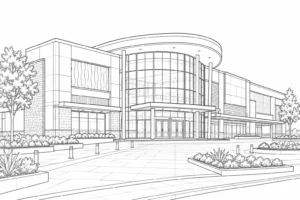 Contemporary Street View Scene Coloring Page Set 2