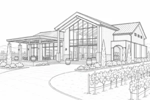 Contemporary Villa Scene Coloring Page Set 3