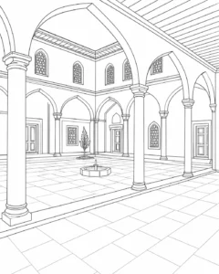 Cozy Living Room Scene Coloring Page Set 5
