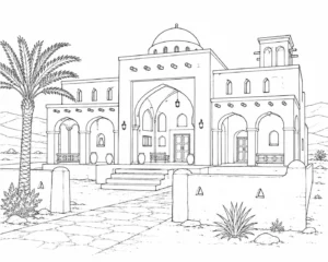 Decorative Archway Scene Coloring Page Set 4