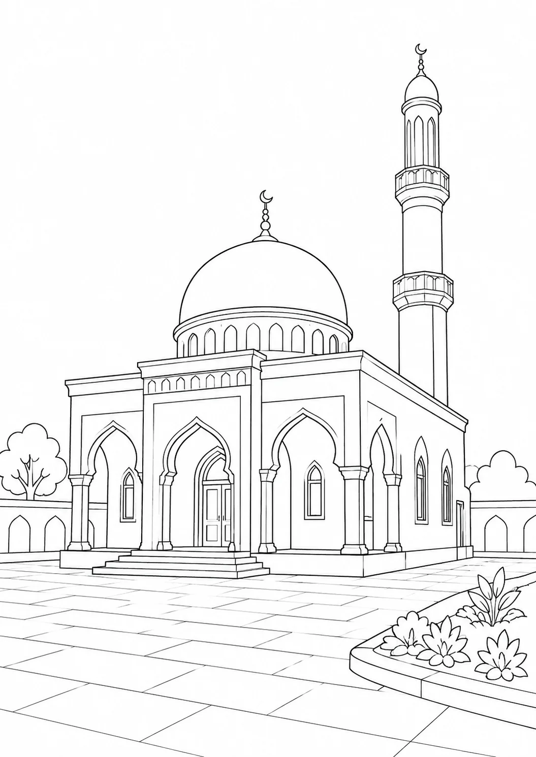Decorative Archway Scene Coloring Page