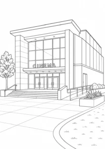 Geometric Architecture Scene Coloring Page
