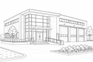 Geometric Architecture Scene Coloring Page Set 4