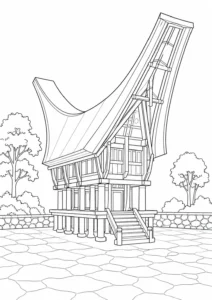 Historic Cultural Landmark Scene Coloring Page Set 3