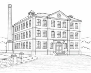 Historic Landmark Scene Coloring Page