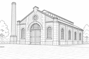 Historic Landmark Scene Coloring Page