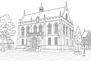 Historic Mosque Scene Coloring Page Set 5