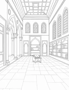 Home Library Scene Coloring Page