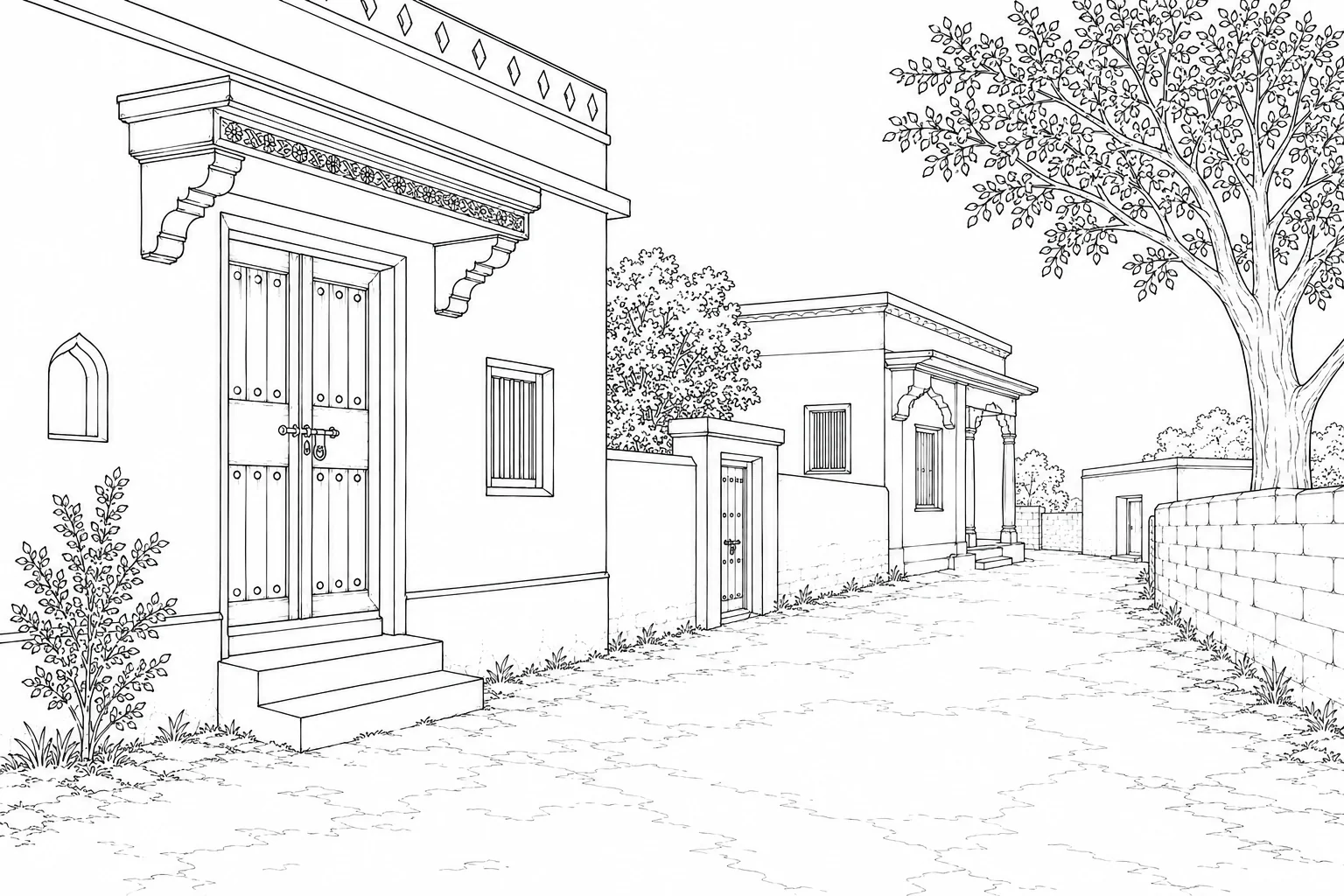 Market Street Architecture Coloring Page