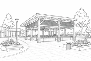 Modern Balcony House Scene Coloring Page Set 4