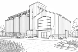 Modern Design Landmark Scene Coloring Page Set 2