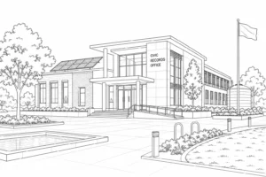 Modern Design Landmark Scene Coloring Page Set 3