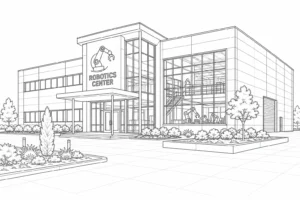Modern Rooftop Building Scene Coloring Page Set 2