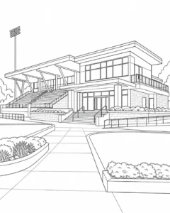 Modern Terrace Home Scene Coloring Page Set 2