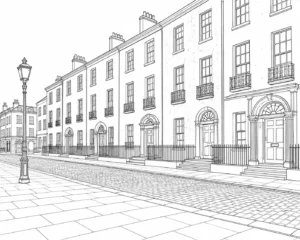 Old Town Street Scene 202608010232-002 Coloring Page