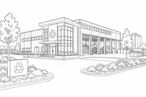 Open Plan Modern Home Scene Coloring Page Set 2