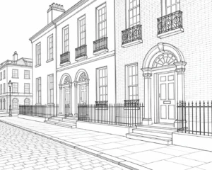 Quiet Neighborhood Street Scene 202608010232-003 Coloring Page