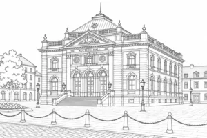 Roman Ruins Scene Coloring Page