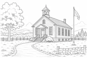 Roman Ruins Scene Coloring Page Set 2