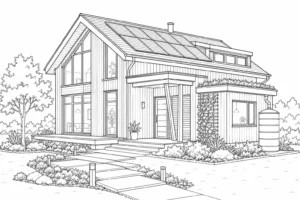 Sleek Office Building Scene Coloring Page