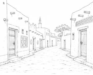 Small Shop Street Scene 202608020233252026080220-044 Coloring Page