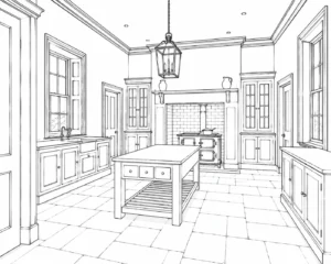 Window Seat Interior Scene Coloring Page Set 2