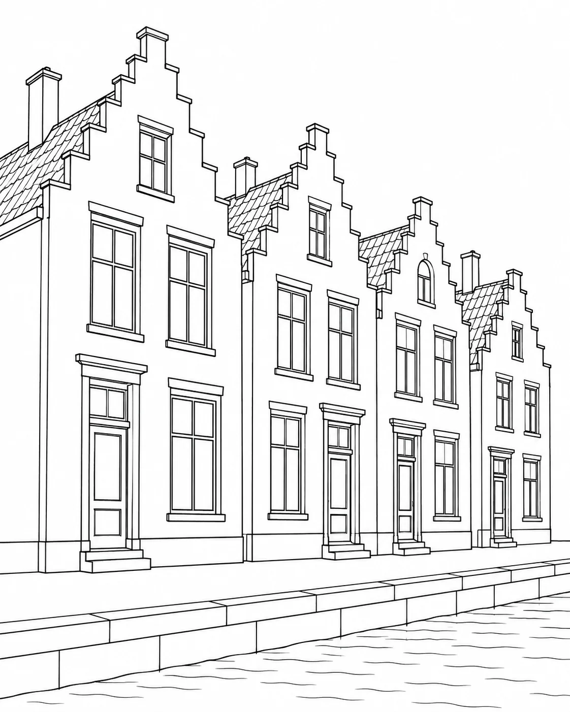 Printable Abstract Architecture Pattern Coloring Sheet