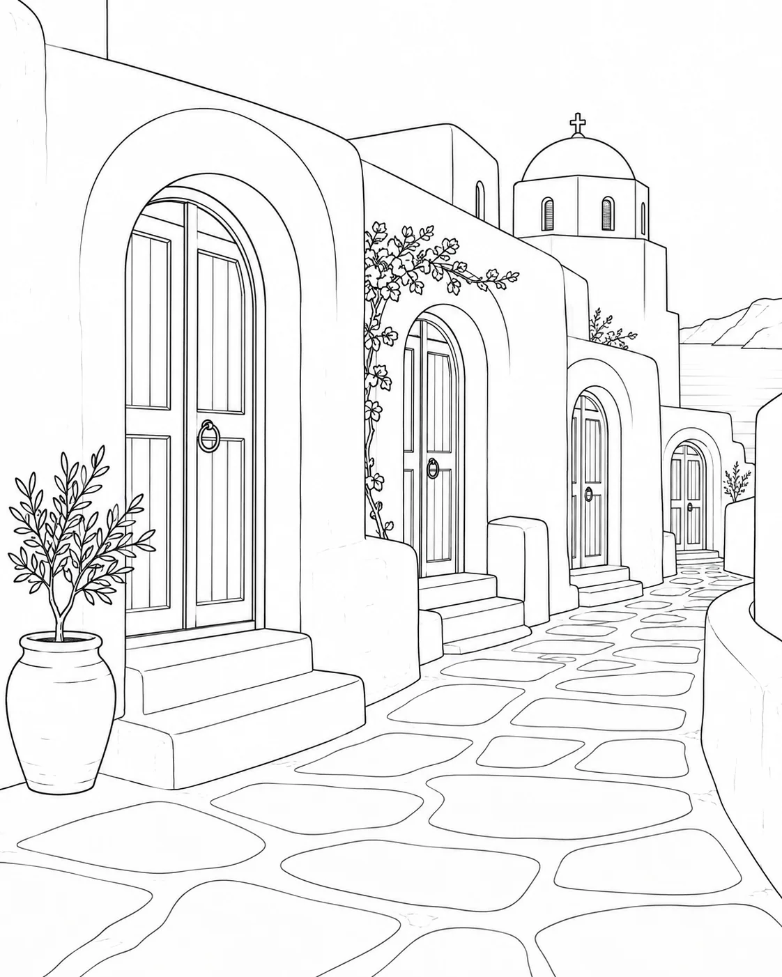 Detailed Abstract Architecture Pattern Coloring Page