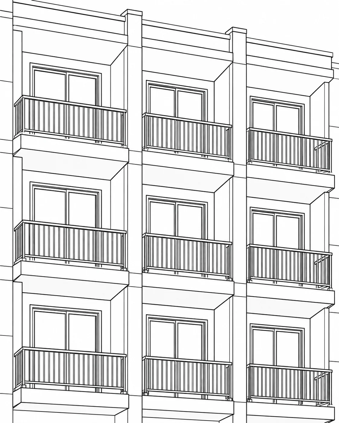 Abstract Architecture Pattern Coloring Page for Adults
